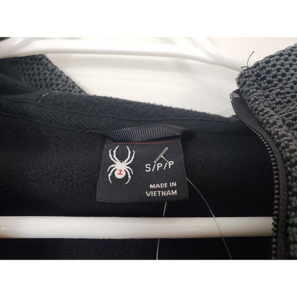 (N5) SPYDER Polar Sweater Mens Size S Pullover Gray Hooded Winter Performance - Picture 9 of 10